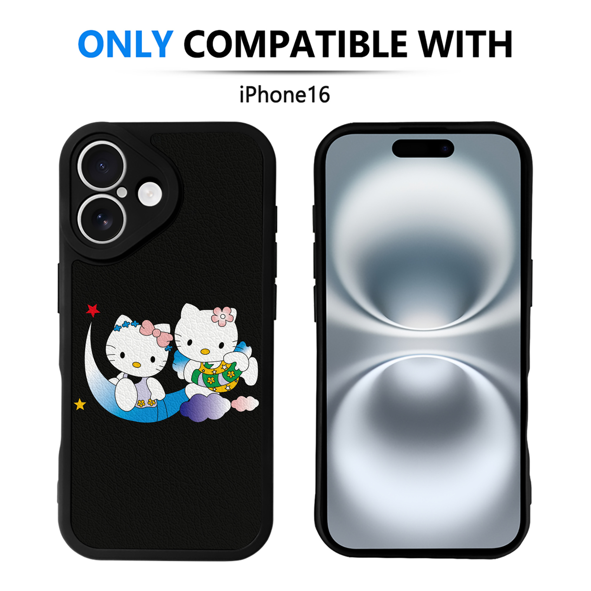 （画像用） Hello Kitty ハローキティ 【iPhone 16シリーズ対応】シリコンスマホケース（レザー調） 材質：シリコン